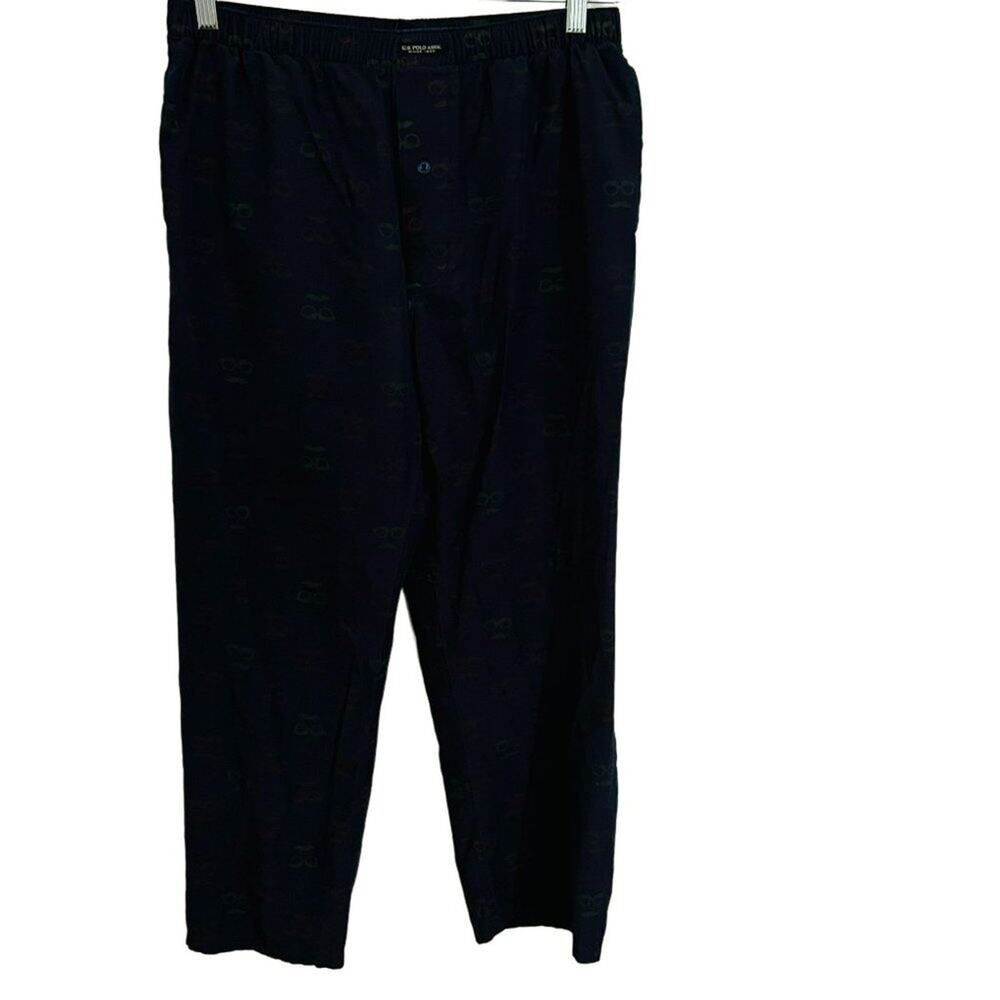 Ralph Lauren Lounge Pajama Pants Mustache Glasses Mens Small